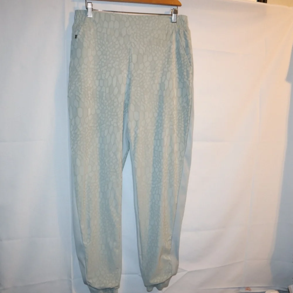 Athleta Brooklyn Lined Textured Jogger Pants Lined Serpentine Coast Green Sz 12 - Picture 3 of 12